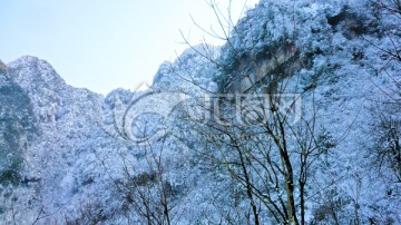 大雪封山 兴隆村雪景