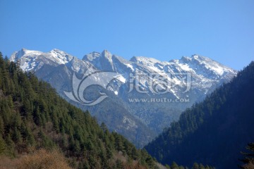 雪山 山峰 九寨沟冬天