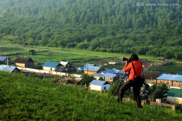 夏季旅游摄影人