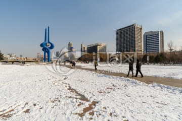 雪后泉城广场