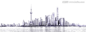上海陸家嘴線描