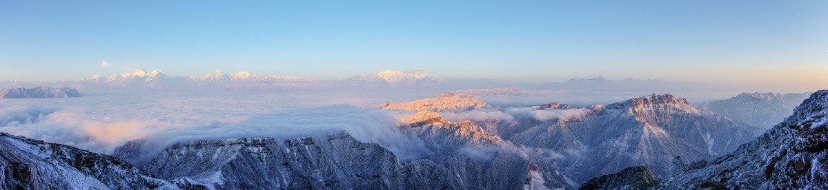 牛背山 全景云海 贡嘎山 日照