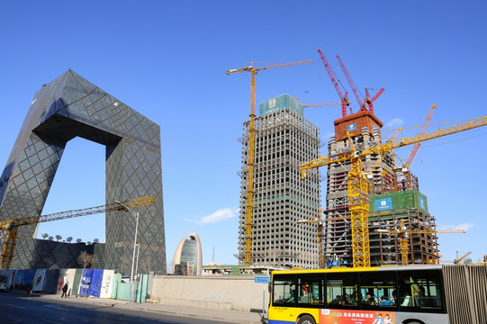 北京CBD国贸区建筑施工