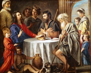 耶稣传教圣经故事人物油画
