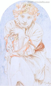 阿爾豐斯穆夏繪畫(huà)藝術(shù)作品