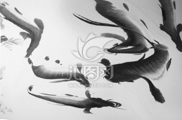 水墨抽象鯉魚(yú)（未分層）