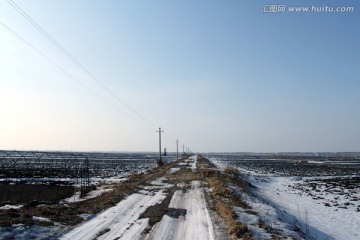 北大荒 黑土地 冬天 公路