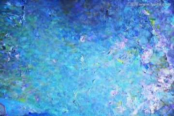 蓝色抽象油画