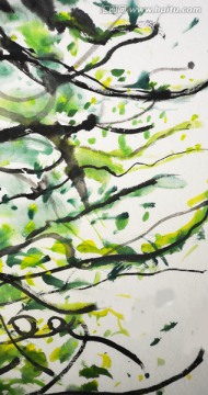 中國(guó)風(fēng)水墨抽象畫