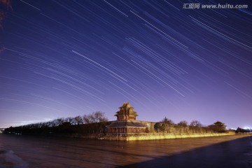 北京故宫角楼星轨