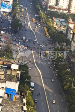 衡阳建筑 俯览 城市道路