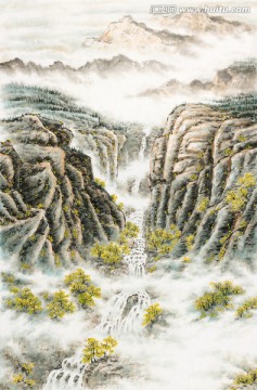春滿山崗 山水畫
