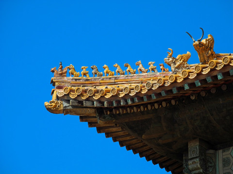 北京故宫保和殿飞檐脊兽