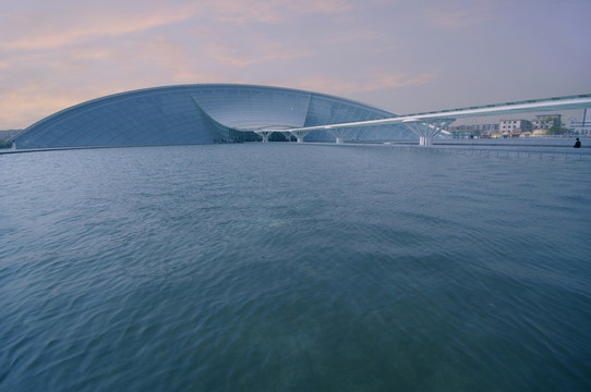 天津博物馆和天鹅湖