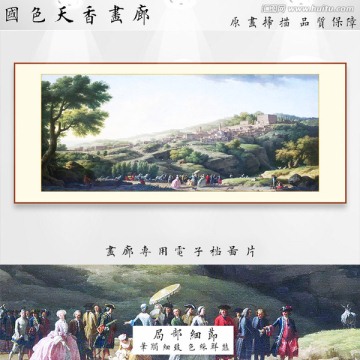 古典風(fēng)景人物油畫