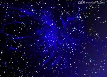 藍色絢麗背景 星云