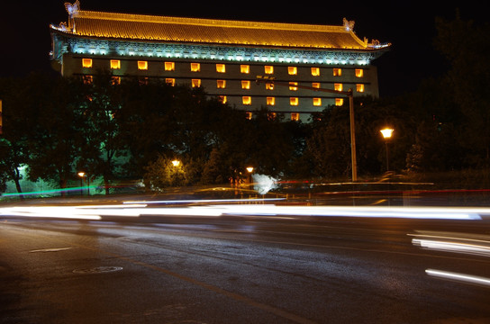 西安城墙夜景西门