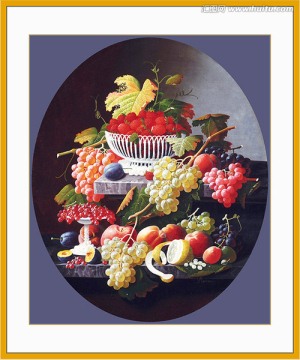 古典写实水果花卉静物油画