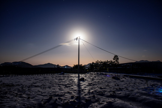 星空雪地