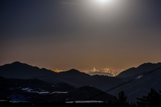 星空雪地