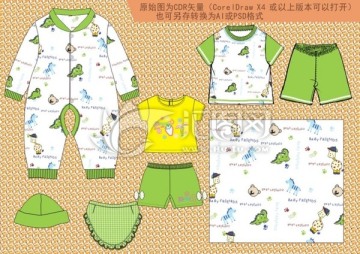 baby爬服設(shè)計手稿 外貿(mào)童裝