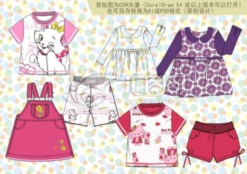 最新流行女童款式設(shè)計(jì)手稿Cdr