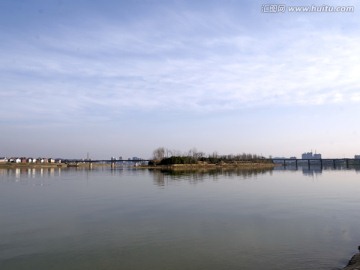 兰溪兰江灵羊岛黄湓大桥全景