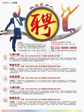 創(chuàng)意招聘海報廣告展板