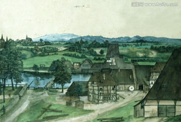 鄉(xiāng)村房屋河流