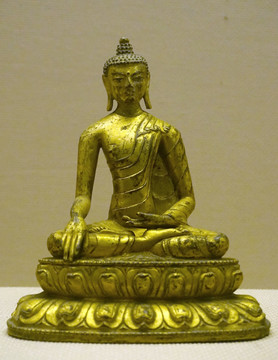 藏传佛教文物 明代释迦佛铜像