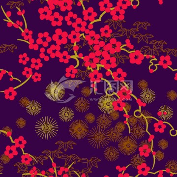 中國風(fēng)梅花圖案 分層