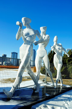 城市竞走运动雕塑