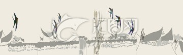 手繪鄉(xiāng)村房屋裝飾畫