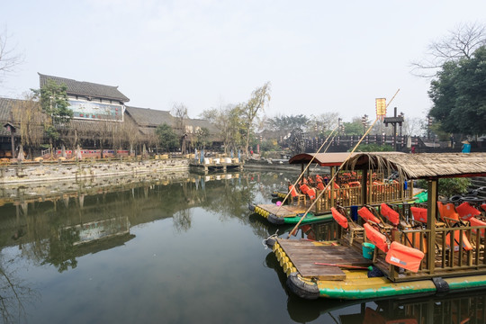 黄龙溪古镇的游船码头