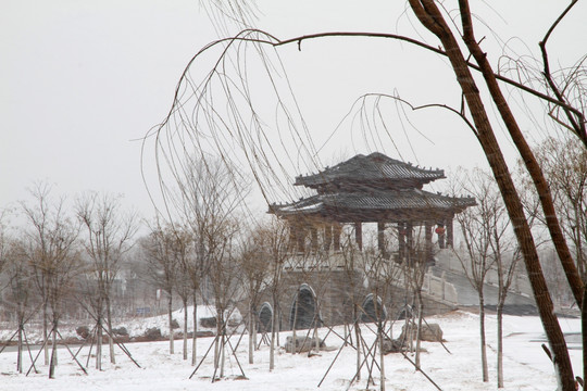 廊桥 飞雪