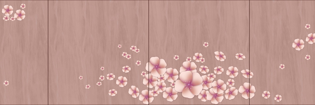 古典小紅花背景墻裝飾畫
