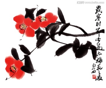 齊白石 山茶花高清作品