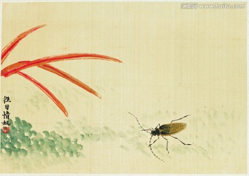 齊白石 牛角蟲高清作品