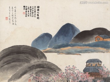 石門二十四景圖棣樓吹笛圖