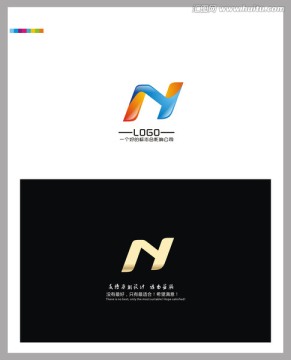 字母N 立體 LOGO