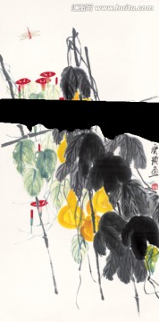 齊白石葫蘆牽牛花