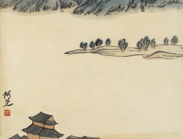 齊白石借山圖冊作品