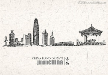 濟南地標線描圖