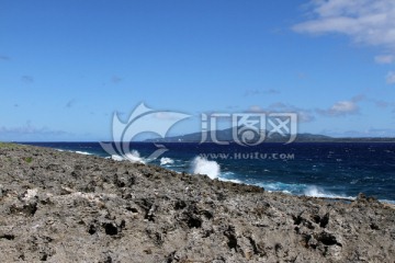 火山岩礁石海滩