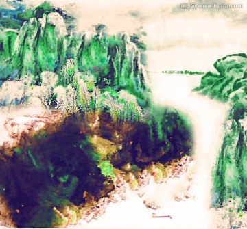 水墨抽象潑墨山水中國風(fēng)畫