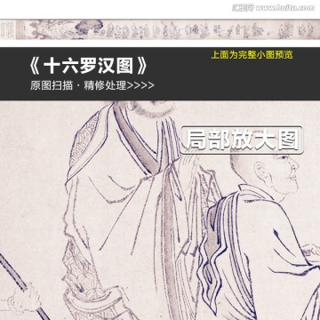 仇英 臨貫休十六羅漢圖