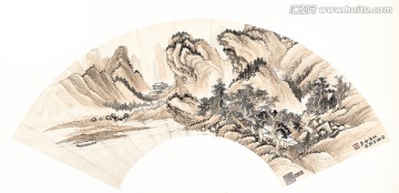 扇子中國畫高清