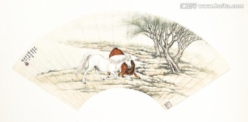 扇子中國畫高清