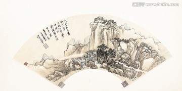 扇子中國畫高清