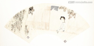 扇子中國畫高清